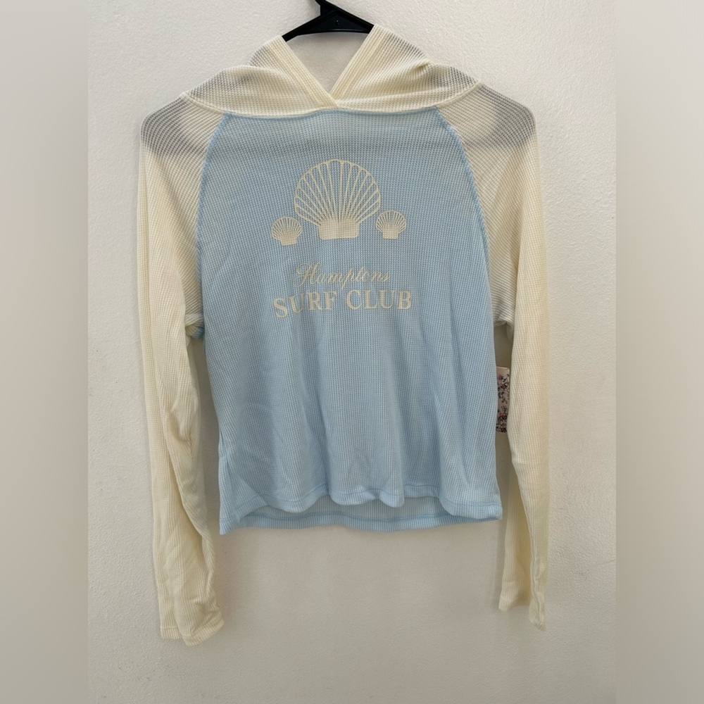 Pink Republic Ivory and Light Blue Knit Top